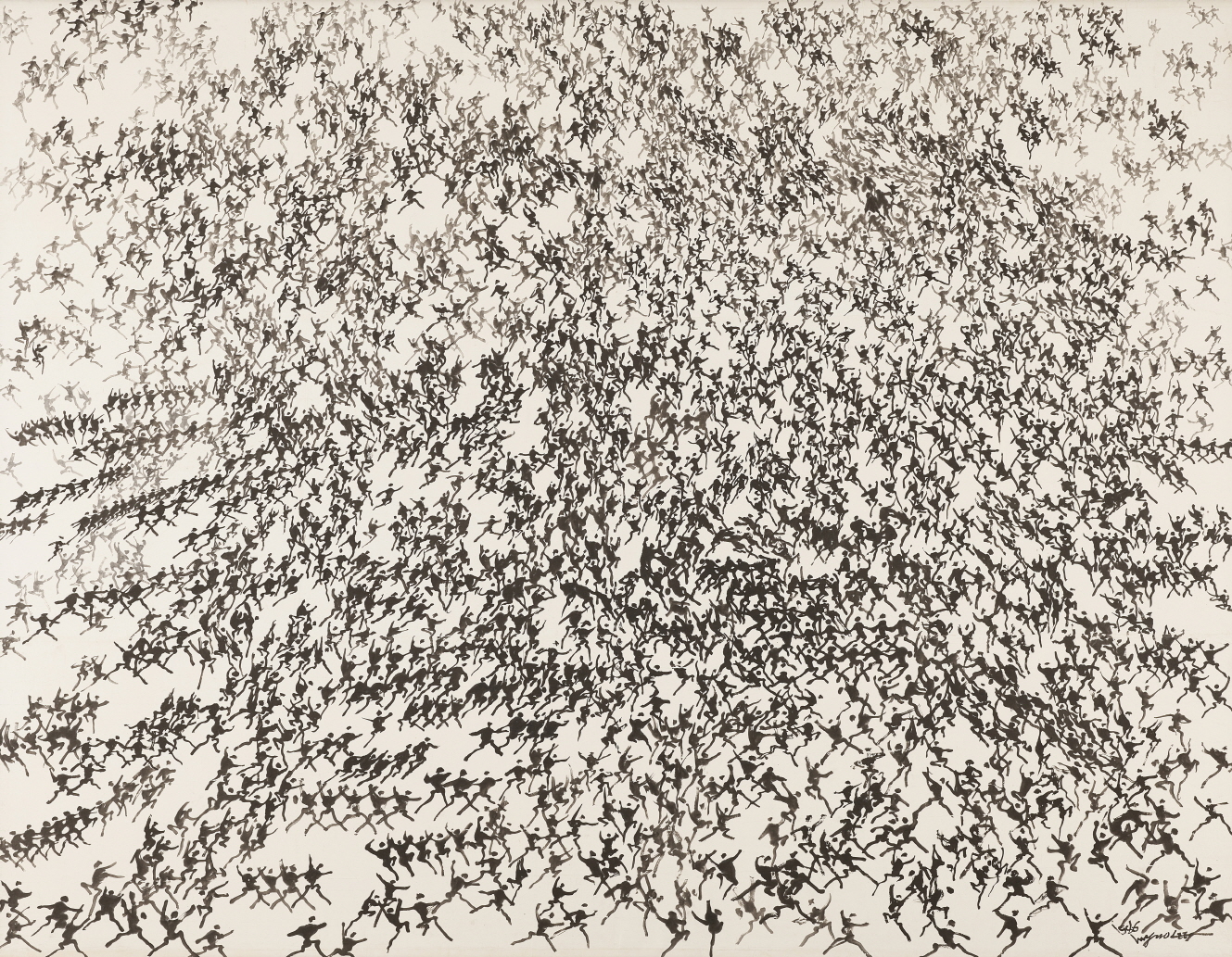  이응노, 군상, 1986, 종이에 수묵, 211x270cm, 국립현대미술관 소장